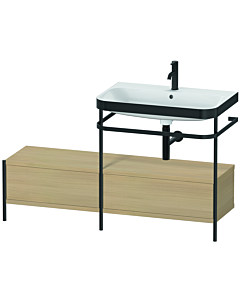 Duravit Happy D.2 Plus combinaison lavabo sur meuble HP4757O7171 140x49cm, avec console en métal, trou pour 2000 , chêne méditerranéen