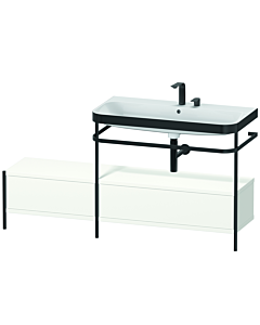 Duravit Happy D.2 Plus Möbelwaschtisch-Kombination HP4758E3636 160x49cm, mit Metallkonsole, 2 Hahnlöcher, weiß seidenmatt
