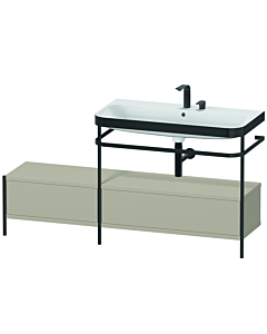 Duravit Happy D.2 Plus furniture washbasin combination HP4758E6060 160x49cm, with metal console, 2 tap holes, taupe satin finish