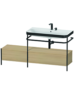 Duravit Happy D.2 Plus furniture washbasin combination HP4758E7171 160x49cm, with metal console, 2 tap holes, Mediterranean oak