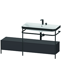 Duravit Happy D.2 Plus furniture washbasin combination HP4758E8080 160x49cm, with metal console, 2 tap holes, graphite super matt