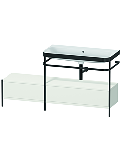 Duravit Happy D.2 Plus furniture washbasin combination HP4758N3939 160x49cm, with metal console, without tap hole, nordic white satin finish