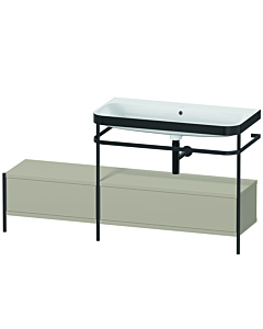 Duravit Happy D.2 Plus combinaison lavabo sur meuble HP4758N6060 160x49cm, avec console en métal, sans trou pour robinet, taupe satiné