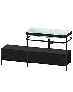 Duravit Happy D.2 Plus Möbelwaschtisch-Kombination HP4758N6969 160x49cm, mit Metallkonsole, ohne Hahnloch, nussbaum gebürstet