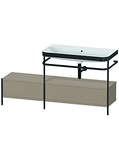 Duravit Happy D.2 Plus Möbelwaschtisch-Kombination HP4758N7575 160x49cm, mit Metallkonsole, ohne Hahnloch, leinen