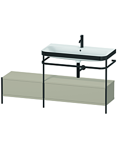 Duravit Happy D.2 Plus furniture washbasin combination HP4758O6060 160x49cm, with metal console, 2000 hole, taupe satin finish