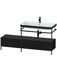 Duravit Happy D.2 Plus Möbelwaschtisch-Kombination HP4758O6969 160x49cm, mit Metallkonsole, 1 Hahnloch, nussbaum gebürstet