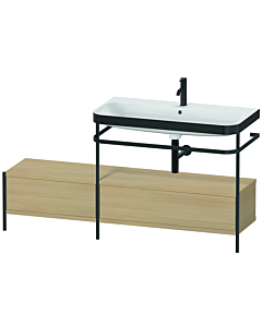 Duravit Happy D.2 Plus vanity washbasin combination HP4758O7171 160x49cm, with metal console, 2000 hole, Mediterranean oak