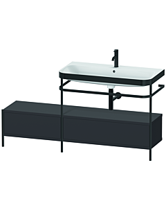 Duravit Happy D.2 Plus Möbelwaschtisch-Kombination HP4758O8080 160x49cm, mit Metallkonsole, 1 Hahnloch, graphit supermatt