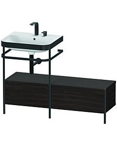 Duravit Happy D.2 Plus combinaison lavabo pour meuble HP4760E6969 120x49cm, avec console en métal, 2 trous pour robinetterie, noyer brossé