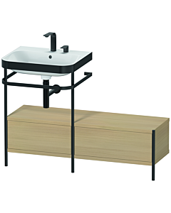 Duravit Happy D.2 Plus furniture washbasin combination HP4760E7171 120x49cm, with metal console, 2 tap holes, Mediterranean oak