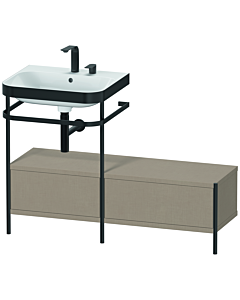 Duravit Happy D.2 Plus combinaison lavabo sur meuble HP4760E7575 120x49cm, avec console en métal, 2 trous pour robinetterie, lin