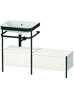 Duravit Happy D.2 Plus Möbelwaschtisch-Kombination HP4760N2222 120x49cm, mit Metallkonsole, ohne Hahnloch, weiß hochglanz