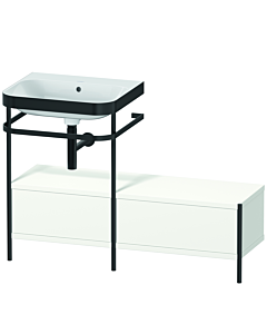 Duravit Happy D.2 Plus Möbelwaschtisch-Kombination HP4760N3636 120x49cm, mit Metallkonsole, ohne Hahnloch, weiß seidenmatt