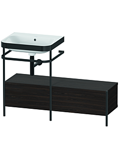 Duravit Happy D.2 Plus Möbelwaschtisch-Kombination HP4760N6969 120x49cm, mit Metallkonsole, ohne Hahnloch, nussbaum gebürstet