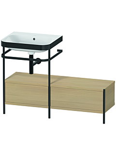 Duravit Happy D.2 Plus combinaison lavabo pour meuble HP4760N7171 120x49cm, avec console en métal, sans trou pour robinetterie, chêne méditerranéen