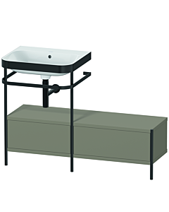 Duravit Happy D.2 Plus Möbelwaschtisch-Kombination HP4760N9292 120x49cm, mit Metallkonsole, ohne Hahnloch, steingrau seidenmatt