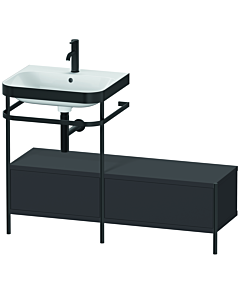 Duravit Happy D.2 Plus Möbelwaschtisch-Kombination HP4760O8080 120x49cm, mit Metallkonsole, 1 Hahnloch, graphit supermatt