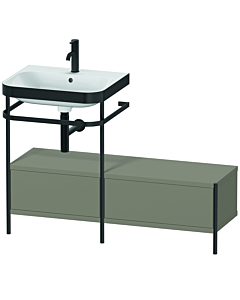 Duravit Happy D.2 Plus Möbelwaschtisch-Kombination HP4760O9292 120x49cm, mit Metallkonsole, 1 Hahnloch, steingrau seidenmatt