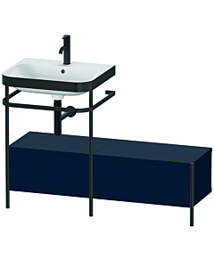 Duravit Happy D.2 Plus Möbelwaschtisch-Kombination HP4760O9898 120x49cm, mit Metallkonsole, 1 Hahnloch, nachtblau seidenmatt