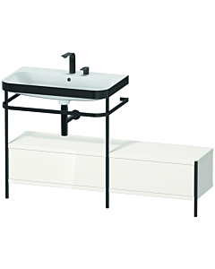 Duravit Happy D.2 Plus Möbelwaschtisch-Kombination HP4762E2222 140x49cm, mit Metallkonsole, 2 Hahnlöcher, weiß hochglanz