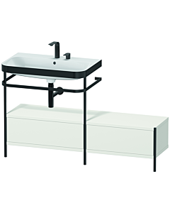 Duravit Happy D.2 Plus Möbelwaschtisch-Kombination HP4762E3939 140x49cm, mit Metallkonsole, 2 Hahnlöcher, nordic weiß seidenmatt