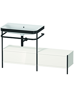 Duravit Happy D.2 Plus furniture washbasin combination HP4762N2222 140x49cm, with metal console, without tap hole, white high gloss