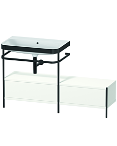 Duravit Happy D.2 Plus furniture washbasin combination HP4762N3636 140x49cm, with metal console, without tap hole, white satin finish
