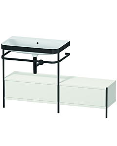 Duravit Happy D.2 Plus combinaison lavabo pour meuble HP4762N3939 140x49cm, avec console en métal, sans trou pour robinetterie, nordic blanc mat