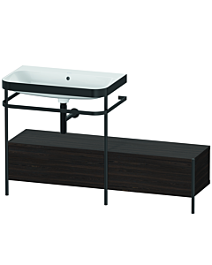 Duravit Happy D.2 Plus furniture washbasin combination HP4762N6969 140x49cm, with metal console, without tap hole, brushed walnut