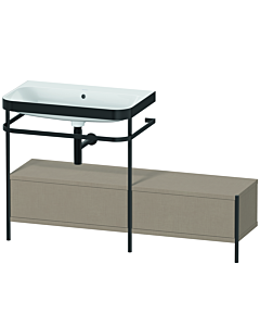 Duravit Happy D.2 Plus Möbelwaschtisch-Kombination HP4762N7575 140x49cm, mit Metallkonsole, ohne Hahnloch, leinen