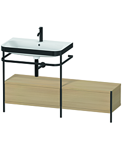 Duravit Happy D.2 Plus furniture washbasin combination HP4762O7171 140x49cm, with metal console, 2000 hole, Mediterranean oak