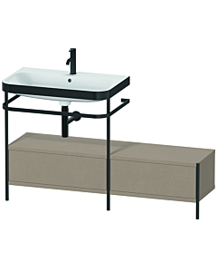 Duravit Happy D.2 Plus vanity washbasin combination HP4762O7575 140x49cm, with metal console, 2000 hole, linen