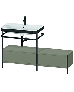 Duravit Happy D.2 Plus combinaison lavabo sur meuble HP4762O9292 140x49cm, avec console en métal, trou pour robinetterie 2000 , finition satinée gris pierre