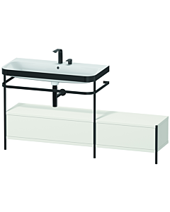 Duravit Happy D.2 Plus furniture washbasin combination HP4763E3939 160x49cm, with metal console, 2 tap holes, nordic white satin finish
