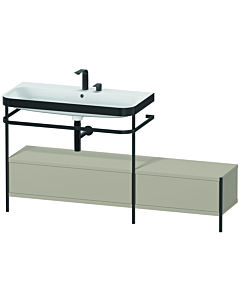Duravit Happy D.2 Plus combinaison lavabo pour meuble HP4763E6060 160x49cm, avec console en métal, 2 trous pour robinet, taupe satiné