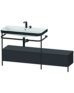 Duravit Happy D.2 Plus furniture washbasin combination HP4763E8080 160x49cm, with metal console, 2 tap holes, graphite super matt