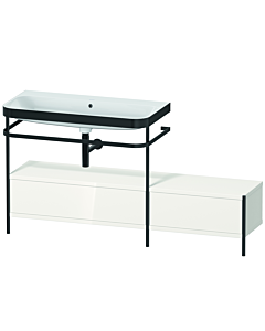 Duravit Happy D.2 Plus furniture washbasin combination HP4763N2222 160x49cm, with metal console, without tap hole, white high gloss