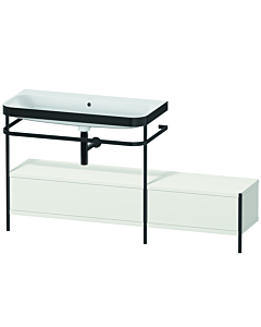 Duravit Happy D.2 Plus furniture washbasin combination HP4763N3939 160x49cm, with metal console, without tap hole, nordic white satin finish