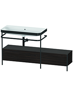 Duravit Happy D.2 Plus furniture washbasin combination HP4763N6969 160x49cm, with metal console, without tap hole, brushed walnut