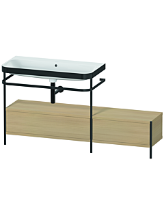 Duravit Happy D.2 Plus Möbelwaschtisch-Kombination HP4763N7171 160x49cm, mit Metallkonsole, ohne Hahnloch, mediterrane Eiche