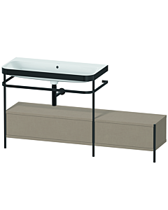 Duravit Happy D.2 Plus Möbelwaschtisch-Kombination HP4763N7575 160x49cm, mit Metallkonsole, ohne Hahnloch, leinen