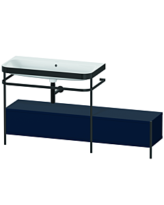 Duravit Happy D.2 Plus combinaison lavabo pour meuble HP4763N9898 160x49cm, avec console en métal, sans trou pour robinetterie, finition satinée bleu nuit