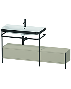 Duravit Happy D.2 Plus Möbelwaschtisch-Kombination HP4763O6060 160x49cm, mit Metallkonsole, 1 Hahnloch, taupe seidenmatt