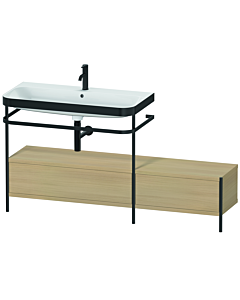 Duravit Happy D.2 Plus combinaison lavabo sur meuble HP4763O7171 160x49cm, avec console en métal, trou pour 2000 , chêne méditerranéen