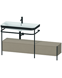 Duravit Happy D.2 Plus combinaison lavabo sur meuble HP4763O7575 160x49cm, avec console en métal, trou pour 2000 , lin