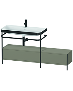 Duravit Happy D.2 Plus combinaison lavabo sur meuble HP4763O9292 160x49cm, avec console en métal, trou pour robinetterie 2000 , finition satinée gris pierre