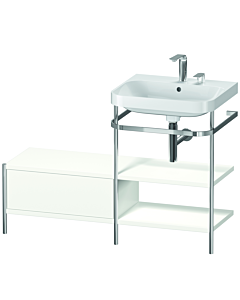 Duravit Happy D.2 Plus Möbelwaschtisch-Kombination HP4845E3636 120 x 49 cm, 2 Hahnlöcher, weiß seidenmatt, mit Metallkonsole