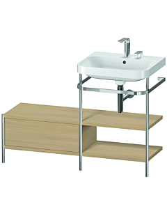 Duravit Happy D.2 Plus combinaison lavabo sur meuble HP4845E7171 120 x 49 cm, 2 trous pour robinetterie, chêne méditerranéen, avec console en métal