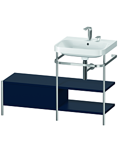 Duravit Happy D.2 Plus Möbelwaschtisch-Kombination HP4845E9898 120 x 49 cm, 2 Hahnlöcher, nachtblau seidenmatt, mit Metallkonsole